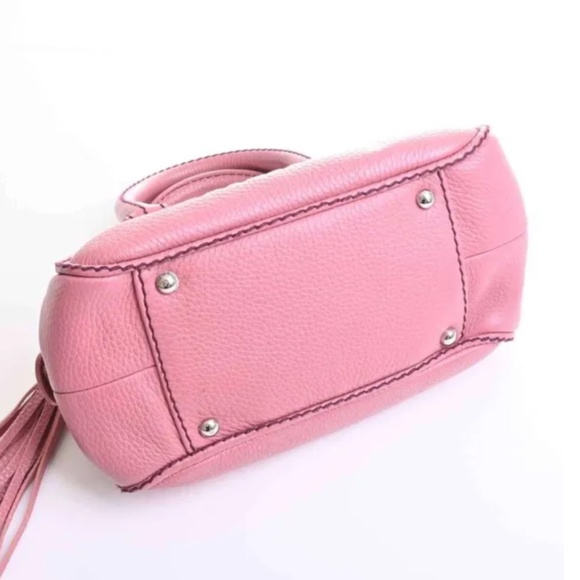 Pre-owned Authentic CHANEL Leather Mini Boston Bag Pink Leather Handbag - Picture 5 of 10